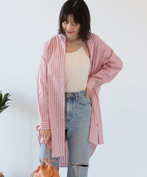 Ray BEAMS(レイビームス)の「GYMPHLEX / バンドカラー チュニック(チュニック・レディース・ブルー/ピンク・14)」の5枚目の写真