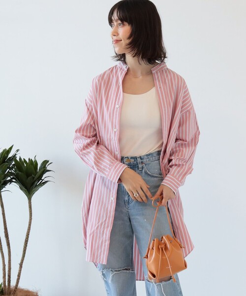 Ray BEAMS(レイビームス)の「GYMPHLEX / バンドカラー チュニック(チュニック・レディース・ブルー/ピンク・14)」の7枚目の写真