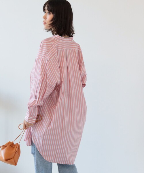 Ray BEAMS(レイビームス)の「GYMPHLEX / バンドカラー チュニック(チュニック・レディース・ブルー/ピンク・14)」の9枚目の写真