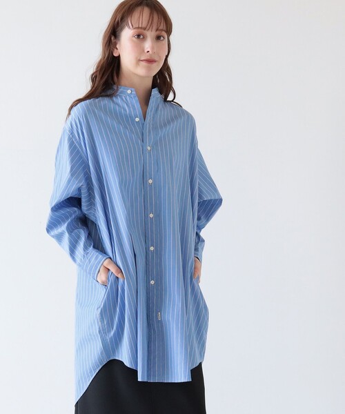 Ray BEAMS(レイビームス)の「GYMPHLEX / バンドカラー チュニック(チュニック・レディース・ブルー/ピンク・14)」の16枚目の写真