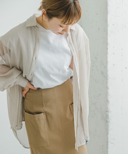 ITEMS URBANRESEARCH（アイテムズ アーバンリサーチ）の「ヨウリュウシアービッグシャツ（シャツ/ブラウス・レディース・チャコールグレー/ライトブルー/オフホワイト/パープル/ベージュ・FREE）」の10枚目の写真