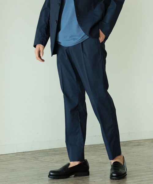 B:MING by BEAMS(ビーミングバイビームス)の「B:MING by BEAMS / NOMAD DOT AIR(R)ソリッド 1プリーツ スラックス (セットアップ対応)(スラックス・メンズ・ネイビー・SMALL/MEDIUM/LARGE/X-LARGE)」の4枚目の写真