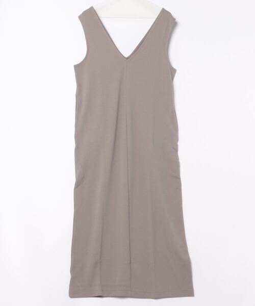 RANAN（ラナン）の「Vネックジャンパースカート　ロング丈（ジャンパースカート・レディース・サンドグレー/ネイビー/ブラック/ベージュ・LL/L/M）」の3枚目の写真