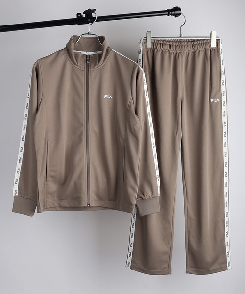 FILA フィラ　セットアップ　ベージュ　ＸＬ　プリーツ FILA スムースジャージ ロゴテープ付きジャージ セットアップ