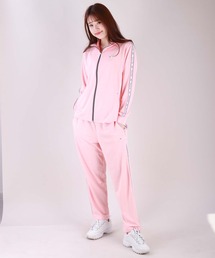 FILA スムースジャージ ロゴテープ付きジャージ セットアップ レディース 吸水速乾 UVカット機能あり