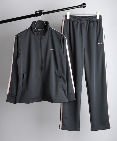 セール】FILA スムースジャージ ロゴテープ付きジャージ セットアップ