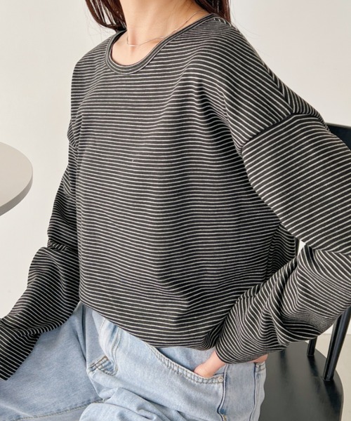 H.Warren（エイチウォーレン）の「ボートネックボーダーロンT（Tシャツ/カットソー・レディース・ブラック/ホワイト/ブラウン・FREE）」の18枚目の写真