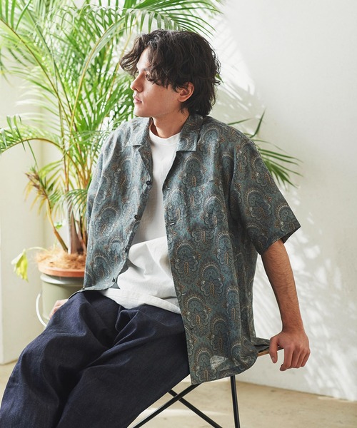 GORDON MILLER(ゴードンミラー)の「GORDON MILLER(ゴードンミラー) リネンペイズリー アロハシャツ(シャツ/ブラウス・メンズ・サックスブルー・L/M)」の17枚目の写真