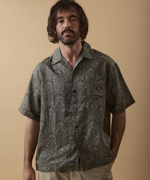 GORDON MILLER(ゴードンミラー)の「GORDON MILLER(ゴードンミラー) リネンペイズリー アロハシャツ(シャツ/ブラウス・メンズ・サックスブルー・L/M)」の6枚目の写真