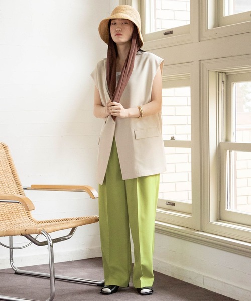 LOWRYS FARM（ローリーズファーム）の「バスケットルーズベスト　174705（ベスト・レディース・ブラウン/ブラック/グリーン/アイボリー・FREE）」の5枚目の写真