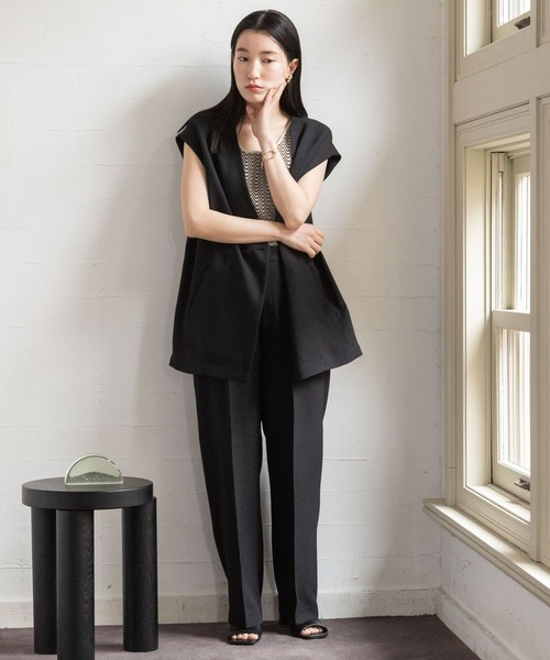 LOWRYS FARM（ローリーズファーム）の「バスケットルーズベスト　174705（ベスト・レディース・ブラウン/ブラック/グリーン/アイボリー・FREE）」の12枚目の写真