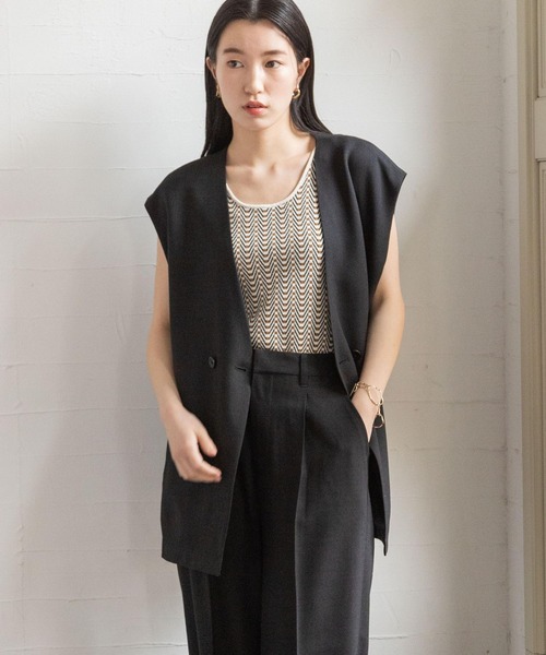 LOWRYS FARM（ローリーズファーム）の「バスケットルーズベスト　174705（ベスト・レディース・ブラウン/ブラック/グリーン/アイボリー・FREE）」の13枚目の写真