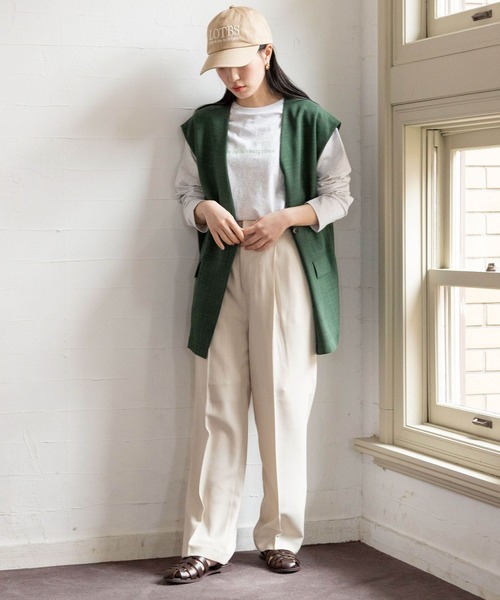 LOWRYS FARM（ローリーズファーム）の「バスケットルーズベスト　174705（ベスト・レディース・ブラウン/ブラック/グリーン/アイボリー・FREE）」の14枚目の写真