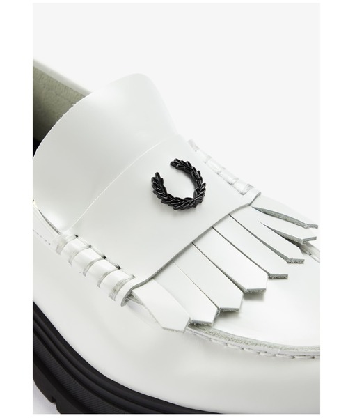 【極美品】FRED PERRY ローファー　ホワイト　27cm 正規取扱店 FRED PERRY (フレッドペリー) x GEORGE COX