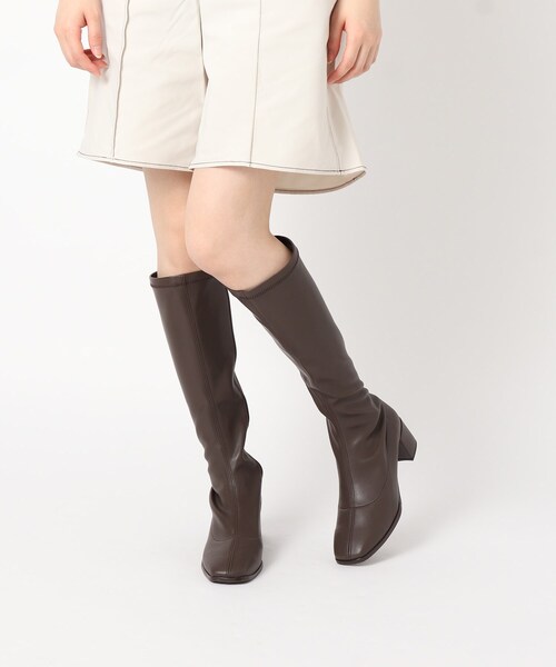 ESPERANZA(エスペランサ)の「スクエアトゥローヒールストレッチロングブーツ(ブーツ・レディース・ブラック/ブラウン系・S/M/L/LL)」の11枚目の写真