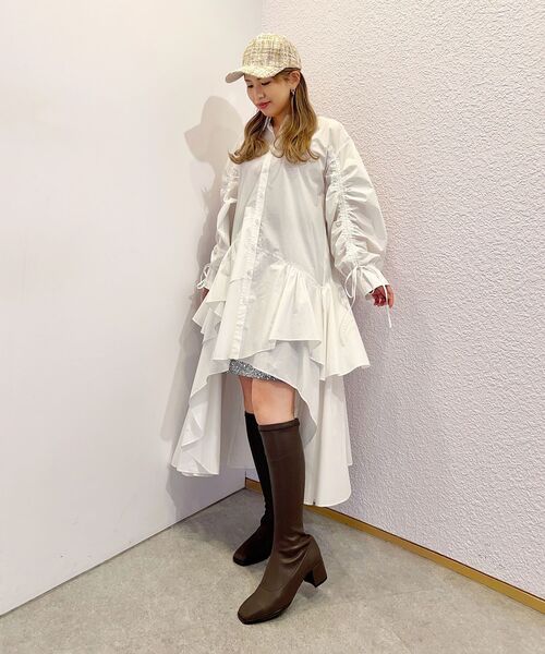 ESPERANZA(エスペランサ)の「スクエアトゥローヒールストレッチロングブーツ(ブーツ・レディース・ブラック/ブラウン系・S/M/L/LL)」の6枚目の写真