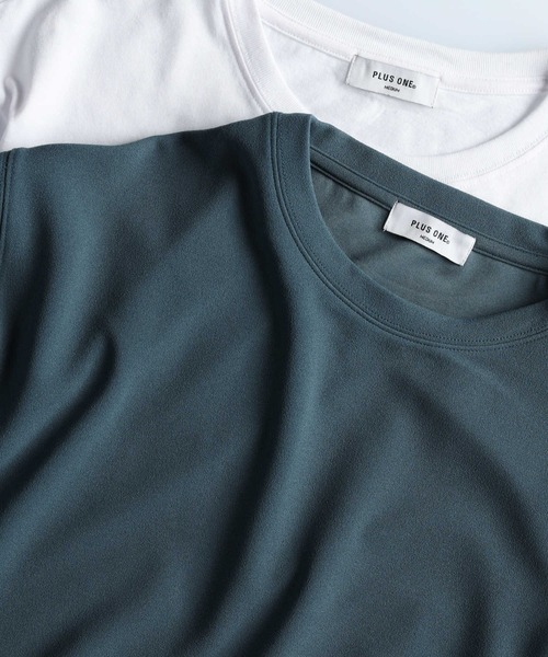 PLUS ONE(プラスワン)の「PLUS ONE(プラスワン)梨地ベストレイヤード(Tシャツ/カットソー・メンズ・ベージュ/ネイビー/グリーン・XL/L/M)」の8枚目の写真