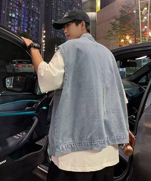 MGV（エムジーヴィー）の「ルーズデニムベスト（ベスト・メンズ・ブラック/ブルー・MEDIUM/LARGE/X-LARGE）」の14枚目の写真