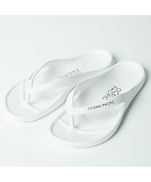 Ocean Pacific（オーシャンパシフィック）の「Ocean Pacific/オーシャンパシフィック ブランド ロゴ ビーチサンダル シャワーサンダル（サンダル・レディース・イエロー/ベージュ/グリーン/ホワイト/ブラック/ブルー/カーキ・24cm/23cm/28cm/27cm/25cm/26cm）」の2枚目の写真