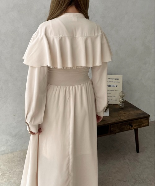 apres jour clair（アプレジュールクレア）の「【apres jour clair】フリルケープワンピース【ZOZOTOWN限定アイテム】（ワンピース・レディース・アイボリー/モカ・フリー/X-LARGE）」の17枚目の写真