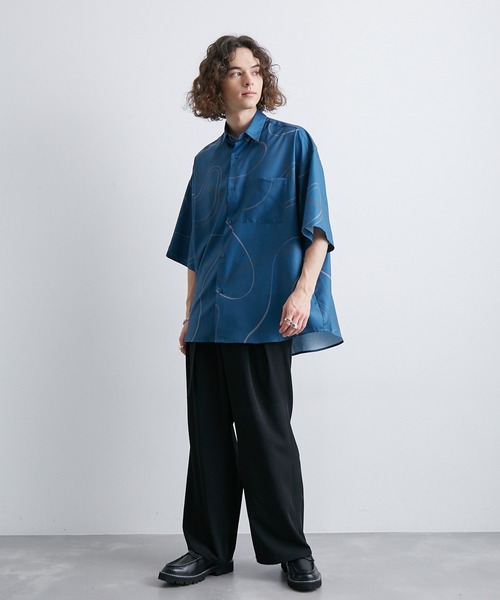 JUNRED（ジュンレッド）の「ベルテッドワイドフレアパンツ（スラックス・メンズ・ブラック/グリーン・S/M/L）」の9枚目の写真