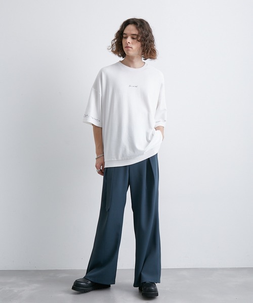 JUNRED（ジュンレッド）の「ベルテッドワイドフレアパンツ（スラックス・メンズ・ブラック/グリーン・S/M/L）」の11枚目の写真