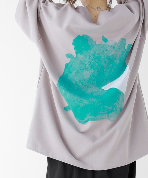 minsobi(ミンソビ)の「スピルドミント半袖Tシャツ バッグデザイン ハーフスリーブカットソー(Tシャツ/カットソー・メンズ・ブラック/ホワイト/ベージュ・FREE)」の10枚目の写真