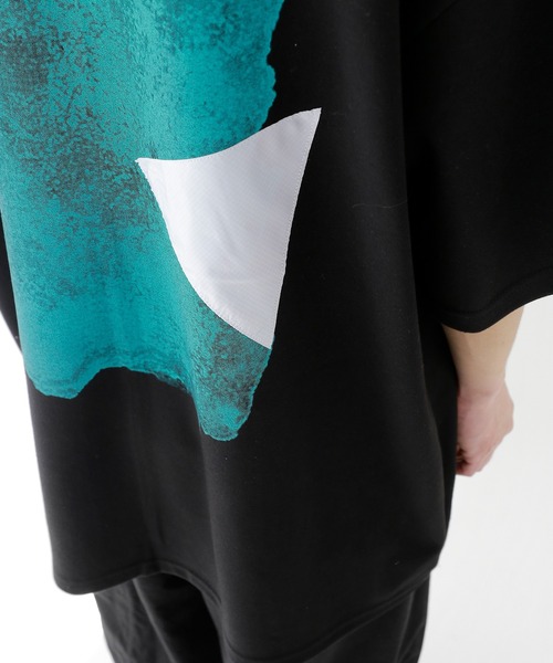 minsobi(ミンソビ)の「スピルドミント半袖Tシャツ バッグデザイン ハーフスリーブカットソー(Tシャツ/カットソー・メンズ・ブラック/ホワイト/ベージュ・FREE)」の20枚目の写真