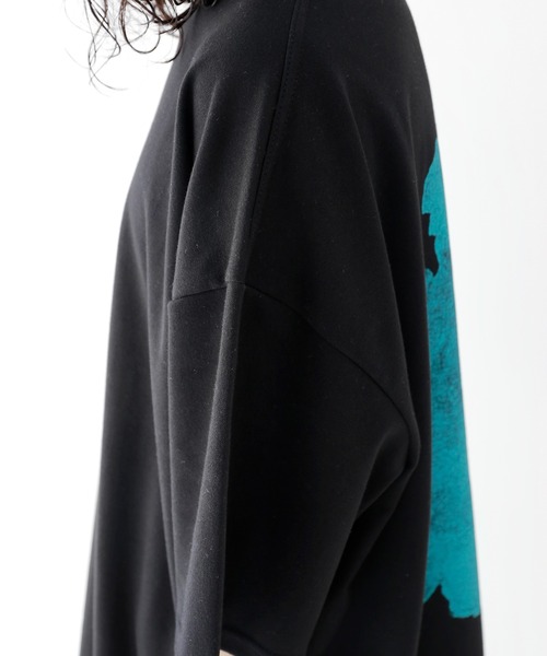 minsobi(ミンソビ)の「スピルドミント半袖Tシャツ バッグデザイン ハーフスリーブカットソー(Tシャツ/カットソー・メンズ・ブラック/ホワイト/ベージュ・FREE)」の17枚目の写真