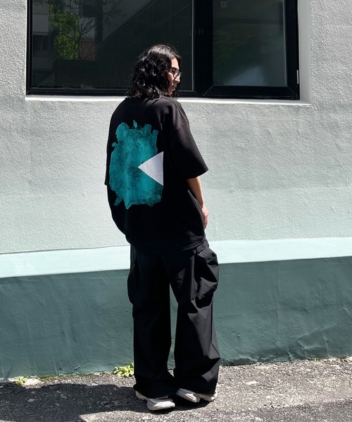 minsobi(ミンソビ)の「スピルドミント半袖Tシャツ バッグデザイン ハーフスリーブカットソー(Tシャツ/カットソー・メンズ・ブラック/ホワイト/ベージュ・FREE)」の22枚目の写真