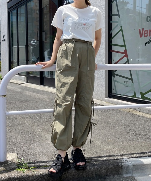 サイズ展開あり】サイドリボンカーゴパンツ（カーゴパンツ