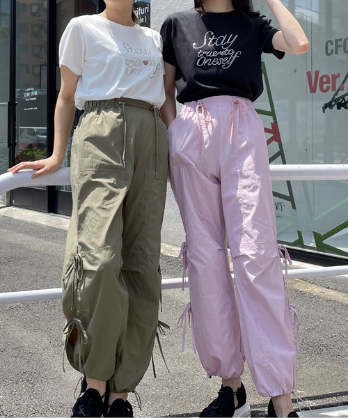 one way（ワンウェイ）の「【サイズ展開あり】サイドリボンカーゴパンツ（カーゴパンツ・レディース・ブラック/ホワイト/ピンク/ブルー/ベージュ/ダークグリーン・FREE/MEDIUM/SMALL）」の18枚目の写真
