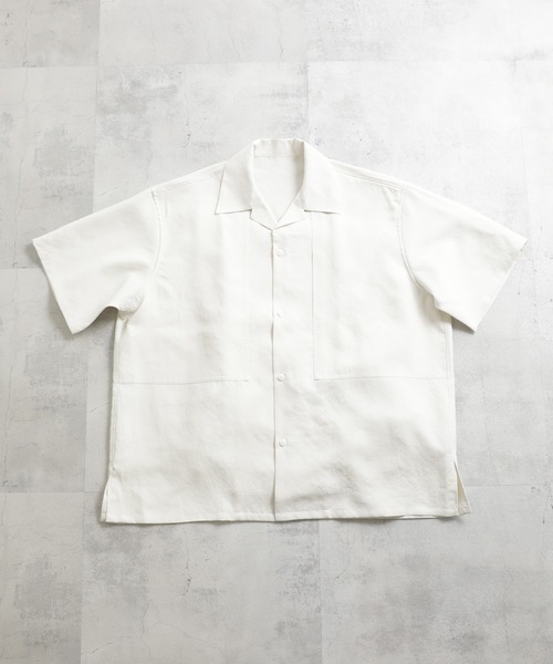 FUSE（フューズ）の「BIGヨークハーフスリーブシャツ（シャツ/ブラウス・メンズ・ベージュ/グレー系その他・01/02/03）」の2枚目の写真