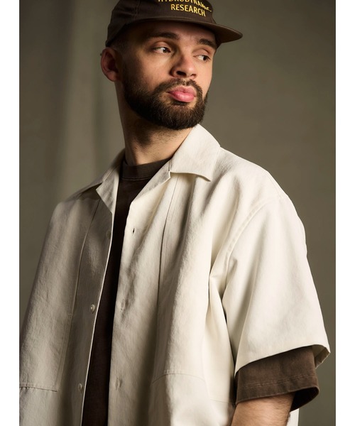 FUSE（フューズ）の「BIGヨークハーフスリーブシャツ（シャツ/ブラウス・メンズ・ベージュ/グレー系その他・01/02/03）」の5枚目の写真