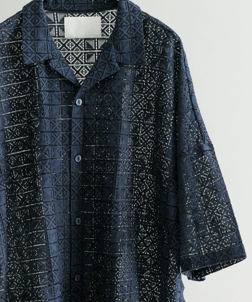 URBAN RESEARCH（アーバンリサーチ）の「URBAN RESEARCH iD　レースオープンカラーシャツ（シャツ/ブラウス・メンズ・グリーン/ネイビー/ブラック・MEDIUM/LARGE）」の3枚目の写真