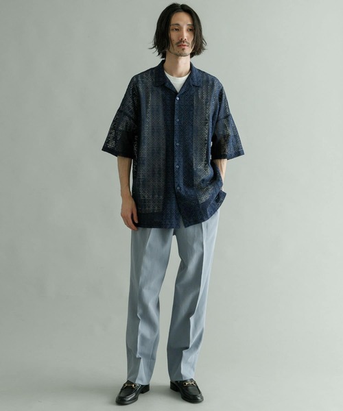 URBAN RESEARCH（アーバンリサーチ）の「URBAN RESEARCH iD　レースオープンカラーシャツ（シャツ/ブラウス・メンズ・グリーン/ネイビー/ブラック・MEDIUM/LARGE）」の6枚目の写真