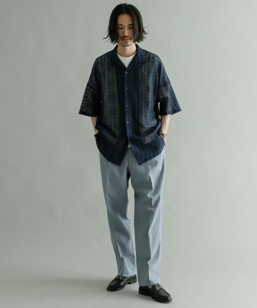 URBAN RESEARCH（アーバンリサーチ）の「URBAN RESEARCH iD　レースオープンカラーシャツ（シャツ/ブラウス・メンズ・グリーン/ネイビー/ブラック・MEDIUM/LARGE）」の7枚目の写真