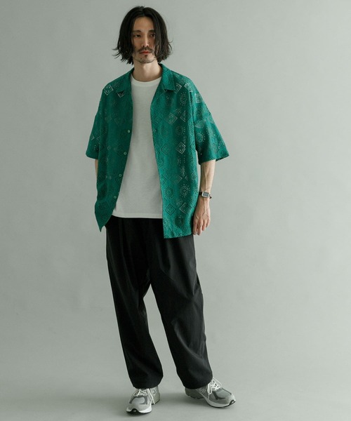 URBAN RESEARCH（アーバンリサーチ）の「URBAN RESEARCH iD　レースオープンカラーシャツ（シャツ/ブラウス・メンズ・グリーン/ネイビー/ブラック・MEDIUM/LARGE）」の14枚目の写真