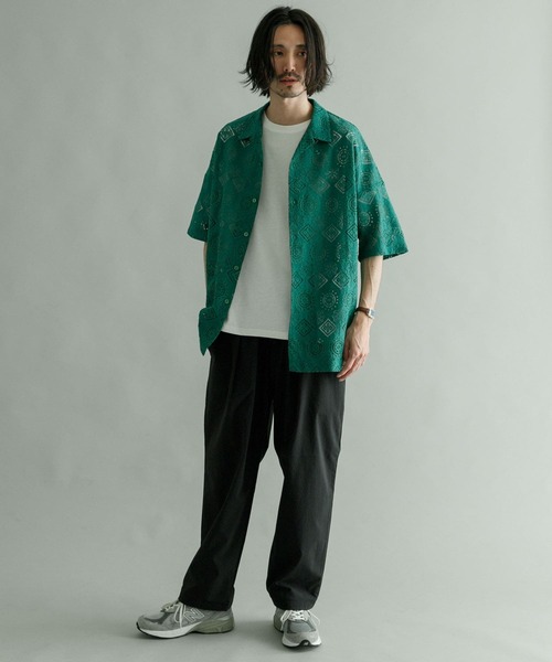 URBAN RESEARCH（アーバンリサーチ）の「URBAN RESEARCH iD　レースオープンカラーシャツ（シャツ/ブラウス・メンズ・グリーン/ネイビー/ブラック・MEDIUM/LARGE）」の15枚目の写真