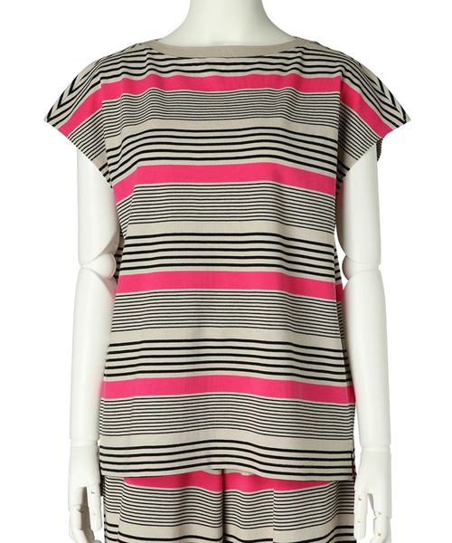 KID BLUE（キッドブルー）の「キッドブルー -23マルチボーダーカノコ -半袖トップス -KRUN363 -kidblue（その他トップス・レディース・ブルー/ピンク・M）」の10枚目の写真