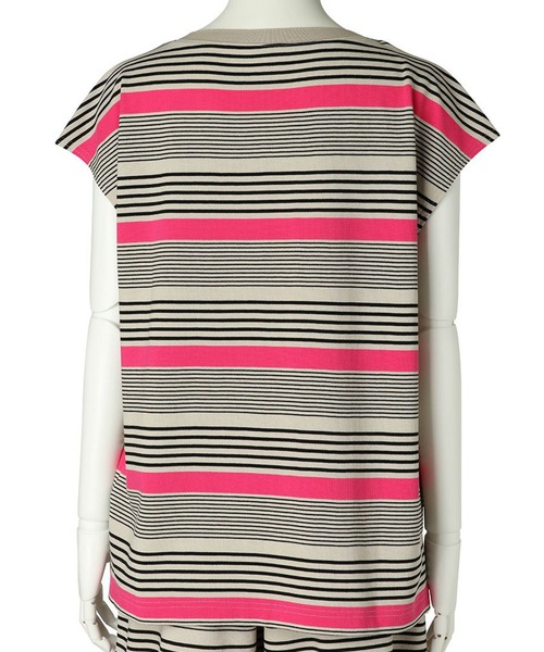 KID BLUE（キッドブルー）の「キッドブルー -23マルチボーダーカノコ -半袖トップス -KRUN363 -kidblue（その他トップス・レディース・ブルー/ピンク・M）」の12枚目の写真