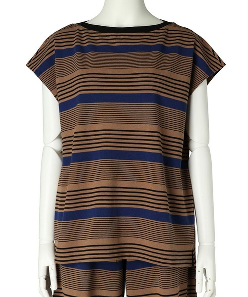 KID BLUE（キッドブルー）の「キッドブルー -23マルチボーダーカノコ -半袖トップス -KRUN363 -kidblue（その他トップス・レディース・ブルー/ピンク・M）」の5枚目の写真