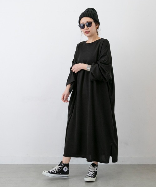 PICHI（ピイチ）の「オーバーサイズBIGワンピース（ワンピース・レディース・ブラック/グレー・FREE）」の2枚目の写真