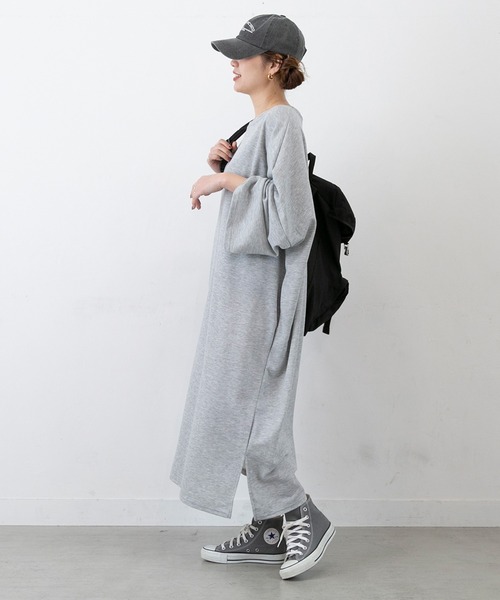 PICHI（ピイチ）の「オーバーサイズBIGワンピース（ワンピース・レディース・ブラック/グレー・FREE）」の22枚目の写真