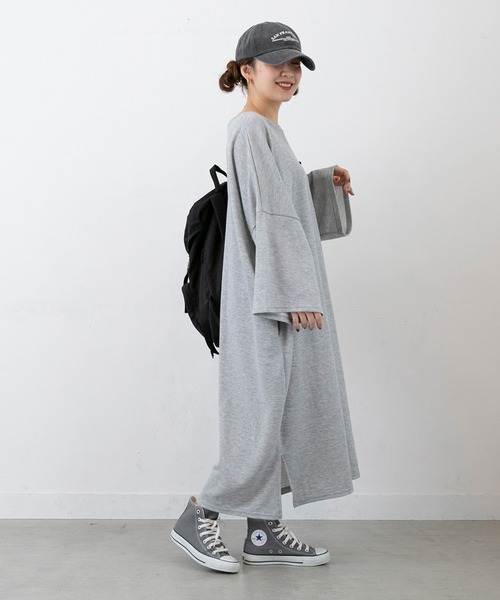 PICHI（ピイチ）の「オーバーサイズBIGワンピース（ワンピース・レディース・ブラック/グレー・FREE）」の15枚目の写真