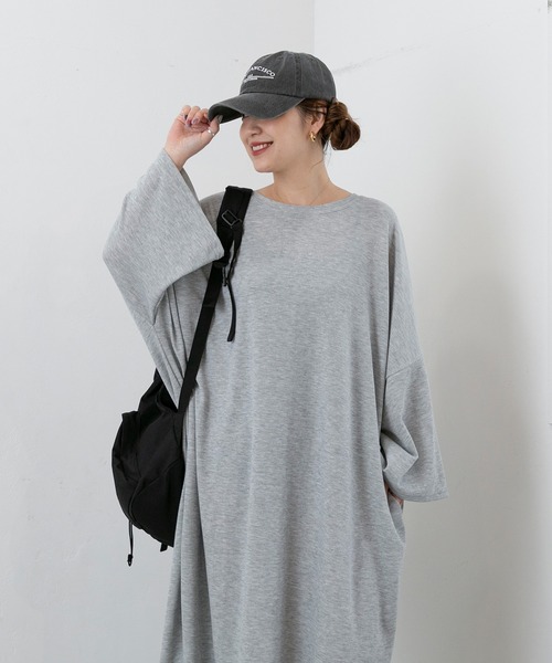 PICHI（ピイチ）の「オーバーサイズBIGワンピース（ワンピース・レディース・ブラック/グレー・FREE）」の19枚目の写真