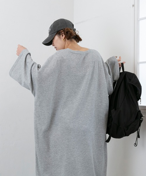 PICHI（ピイチ）の「オーバーサイズBIGワンピース（ワンピース・レディース・ブラック/グレー・FREE）」の8枚目の写真