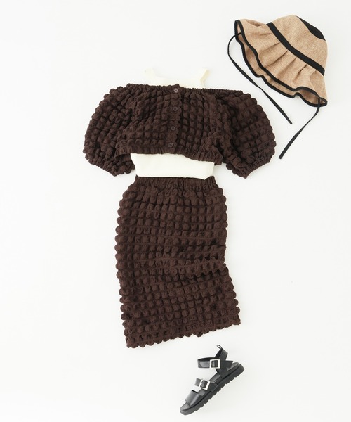 CIAOPANIC TYPY（チャオパニックティピー）の「【KIDS】マルチウェイポップコーンショートカーディガン（カーディガン/ボレロ・キッズ・サックスブルー/グリーン/ブラウン・S/M/L/XL/XXL）」の5枚目の写真