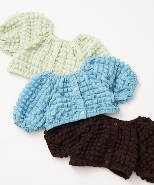 CIAOPANIC TYPY（チャオパニックティピー）の「【KIDS】マルチウェイポップコーンショートカーディガン（カーディガン/ボレロ・キッズ・サックスブルー/グリーン/ブラウン・S/M/L/XL/XXL）」の8枚目の写真