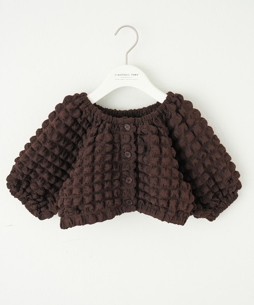 CIAOPANIC TYPY（チャオパニックティピー）の「【KIDS】マルチウェイポップコーンショートカーディガン（カーディガン/ボレロ・キッズ・サックスブルー/グリーン/ブラウン・S/M/L/XL/XXL）」の9枚目の写真